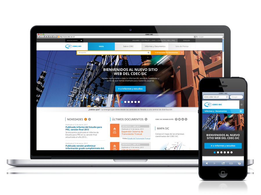 Diseño web responsive Coordinador Eléctrico Nacional