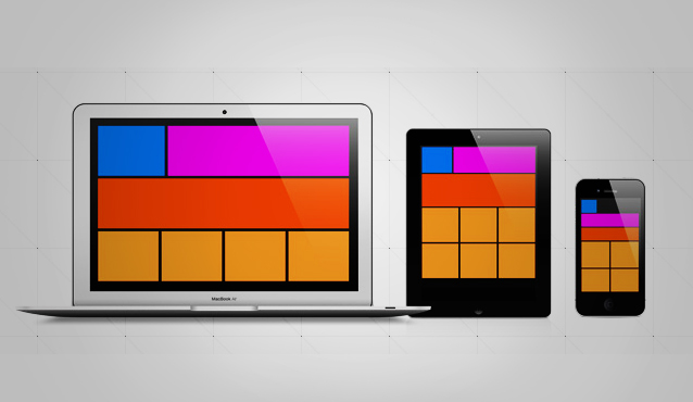 Diseño en tres pantallas distintas