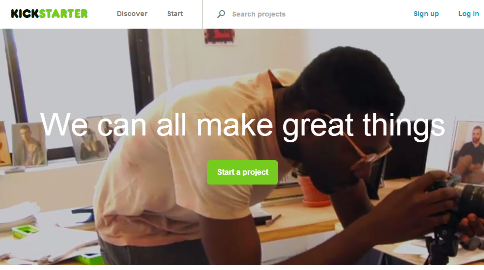 Portada del sitio Kickstarter