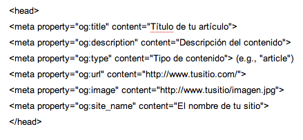Código OpenGraph