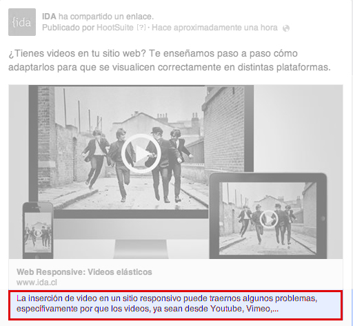 Descripciones en Open Graph