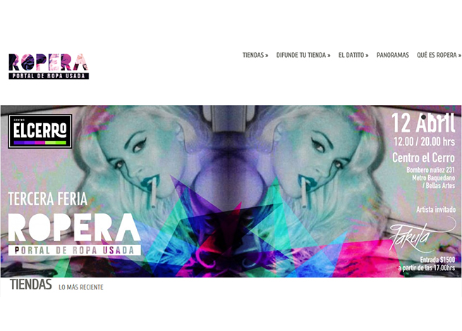 Página de inicio de PortalRopera.cl