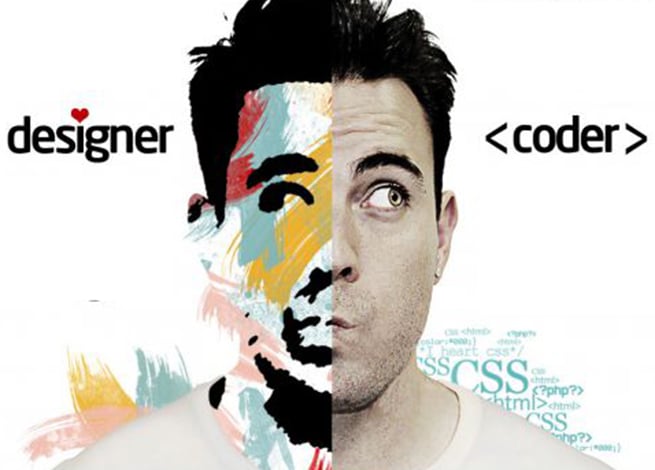 Retrato de una persona con la mitad de la cara dibujada y la otra en fotografía blanco y negro.