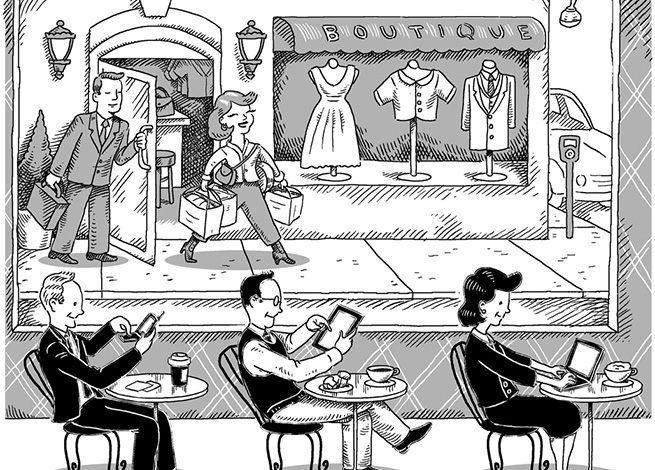 Usuarios comprando desde computadores y móviles