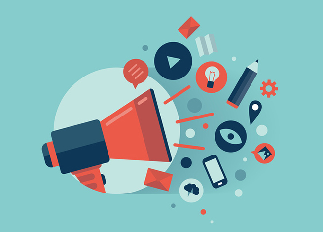 megáfono y difusión de contenidos online