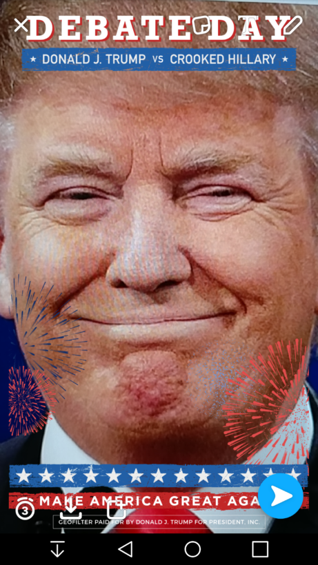 Donal Trump en Snapchat