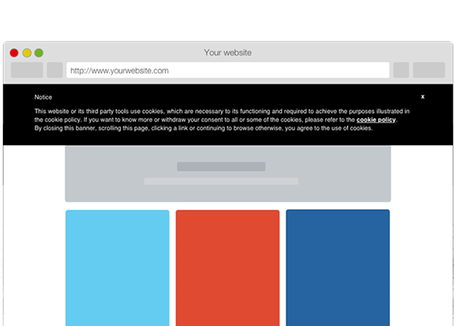 aviso de uso de cookies en un sitio web