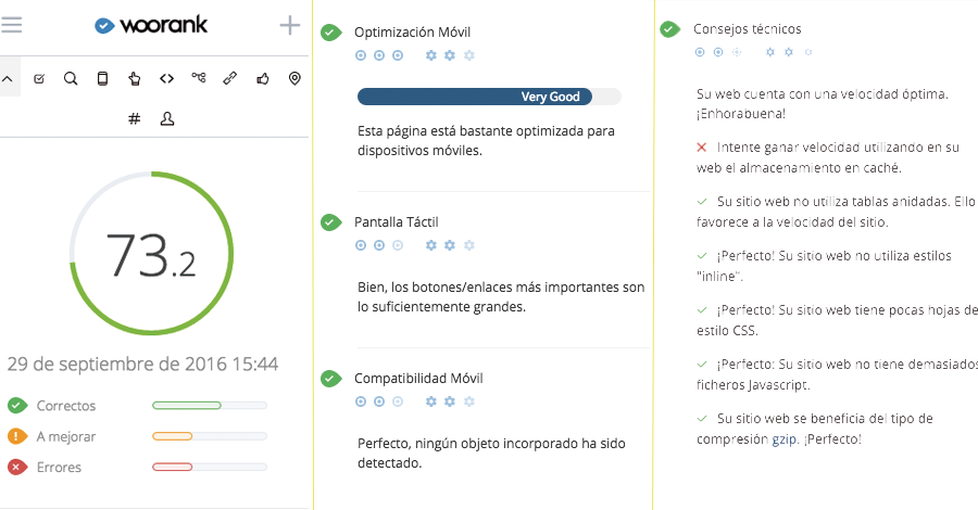 SEO website analysis de Woorank