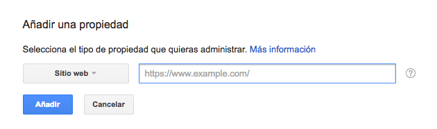 Agregar un sitio en Search Console
