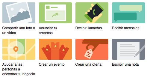 Opciones de publicación para páginas de empresa en Facebook