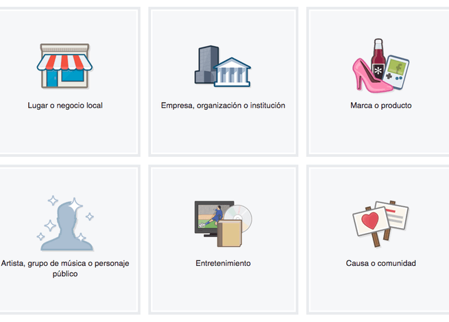 plantillas para crear una página de empresa en Facebook