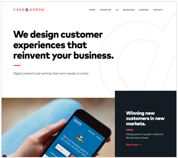 Ejemplo gráfico de la propuesta Cake&Arrow