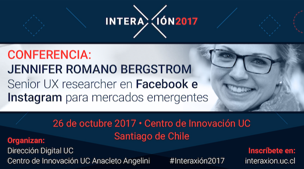 Jennifer Romano Bergstrom, senior UX researcher en Facebook e Instagram, realizará la exposición principal.