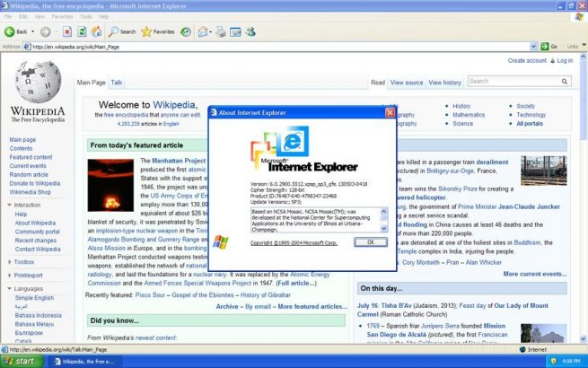 Internet Explorer XP