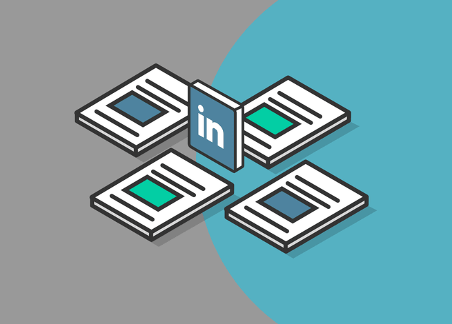 Ilustración para artículo sobre estrategias de contenidos en LinkedIn