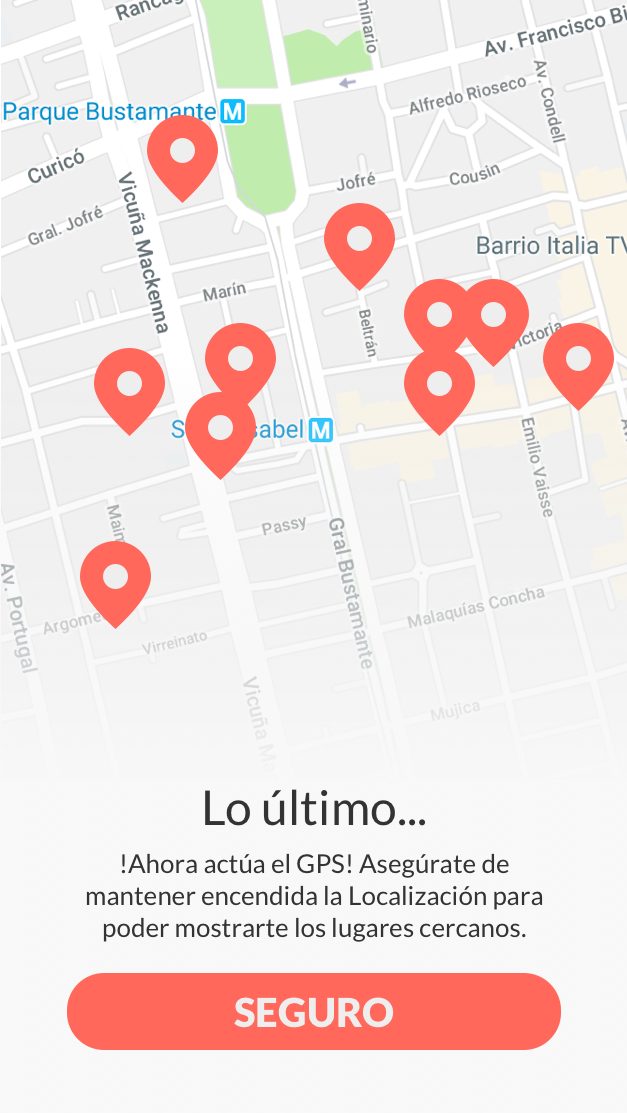 Microcopy que solicita la activación del GPS.