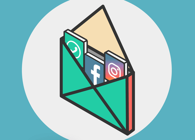 Ilustración para artículo sobre la integración de Facebook, Whatsapp e Instagram