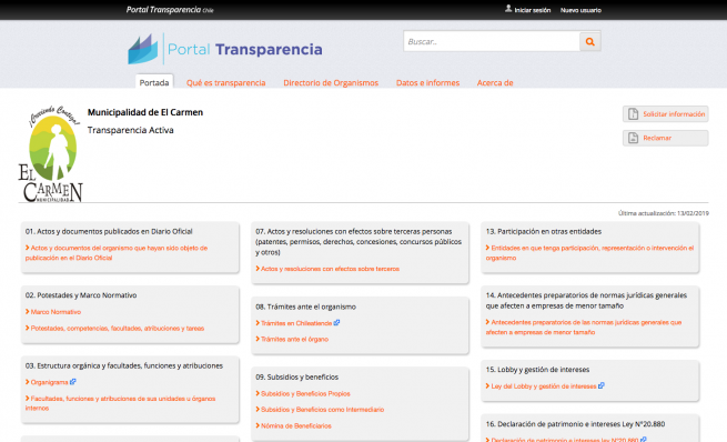 Portal de la Municipalidad de El Carmen