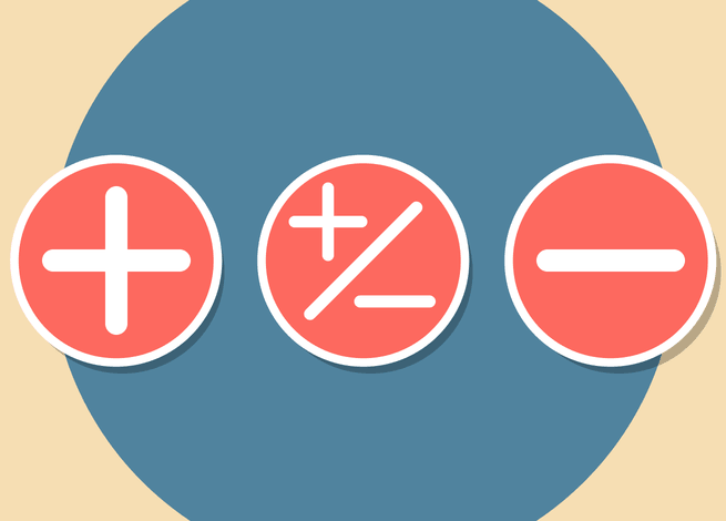 signos de medición, dentro de un circulo azul.