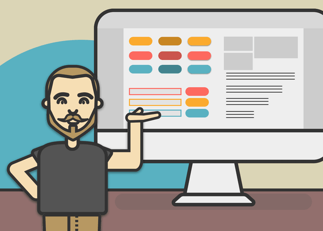 Rodrigo Vera mostrando una pantalla diseñada.