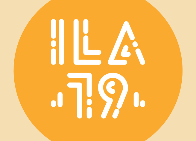 Título "ILA19" sobre un circulo amarillo.