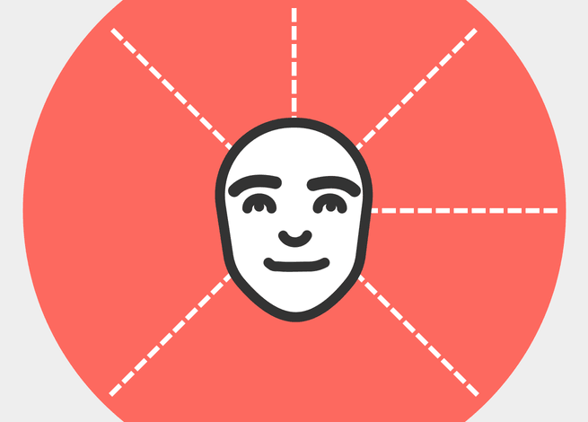 Una cara feliz, dentro de un círculo naranjo.