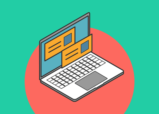 Computador con mensajes en su pantalla y utilizan Copy UX y Design UI.
