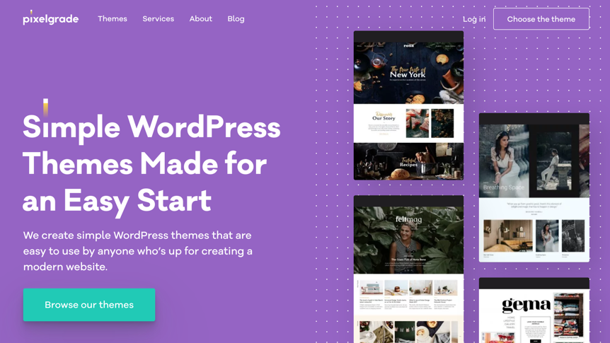 Página de inicio, con información relevantes sobre el contenido.