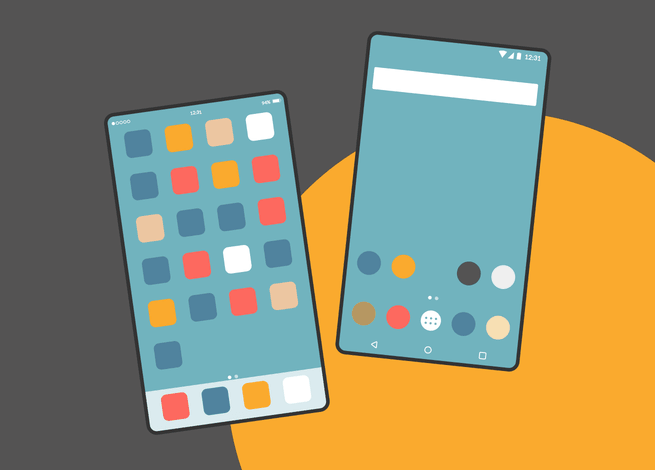 Comparación de interfaz iOS y Android en blog IDA.