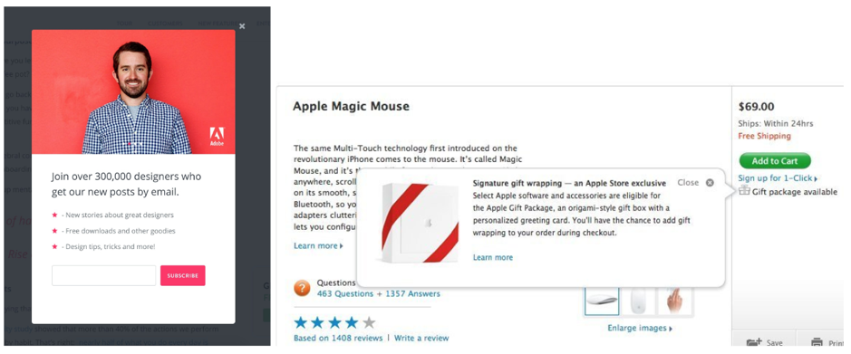 Modales como ejemplo de patrones de diseño ui.