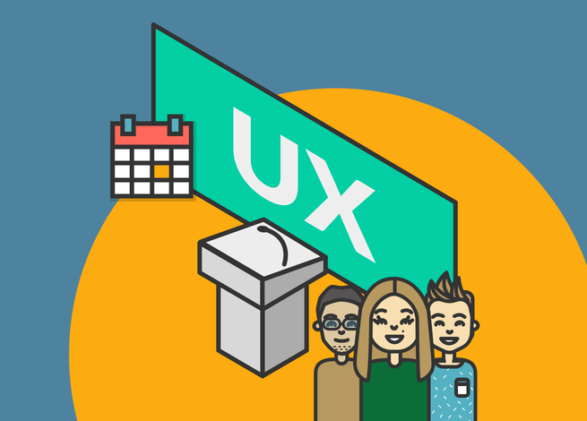 Personas muestran los eventos UX del calendario 2020.