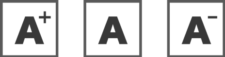 Tamaños de letra A para la web.