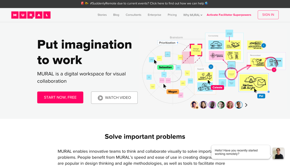 Trabajo remoto usando mural en Blog IDA.