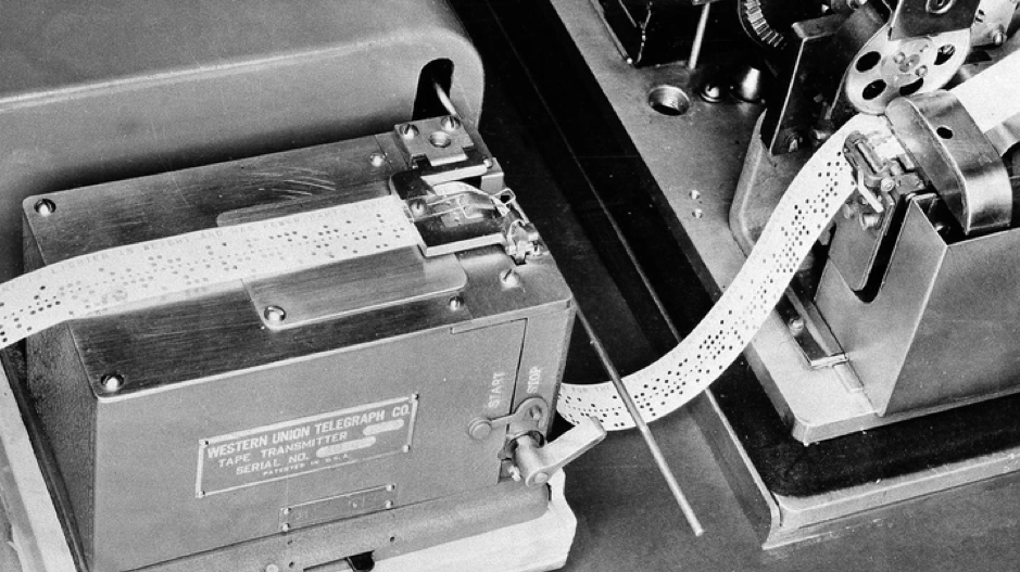 Muestra de las cintas que trasmitían datos en la Memex.