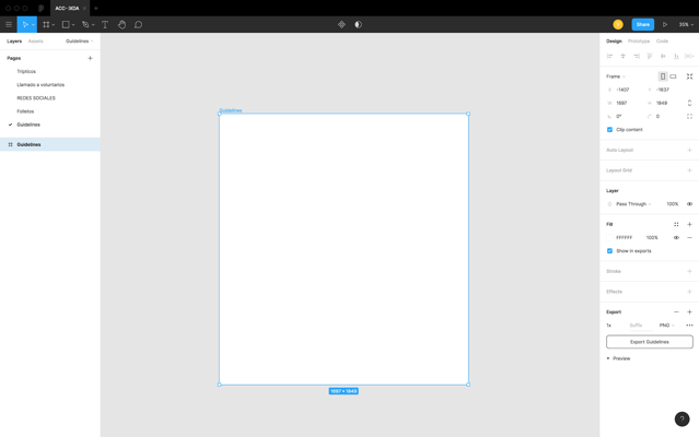 Escritorio interfaz de Figma.