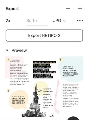 Vista previa de la exportación en Figma.