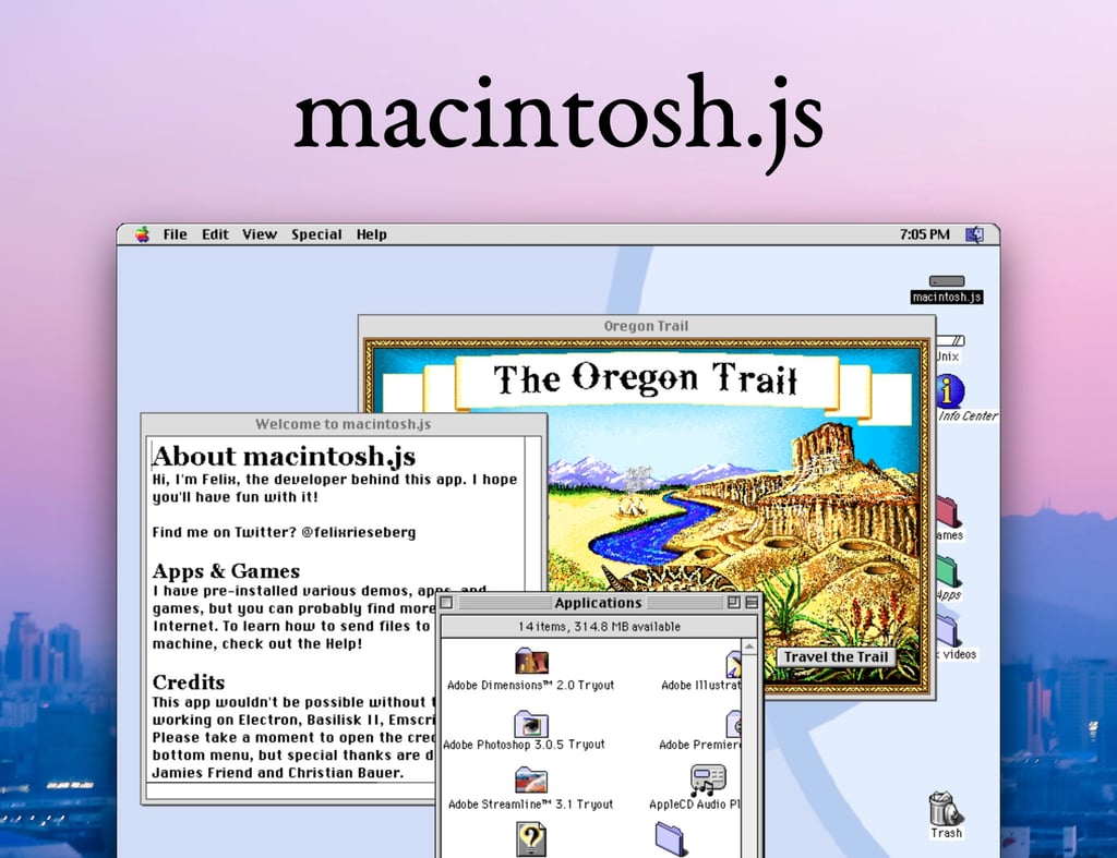 Interfaz del emulador de Mac OS 8