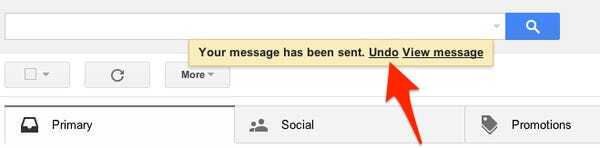 Opción de Deshacer o Undo en Gmail