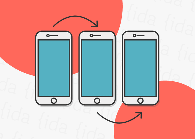 tres teléfonos móviles que nos reflejan un onboarding.