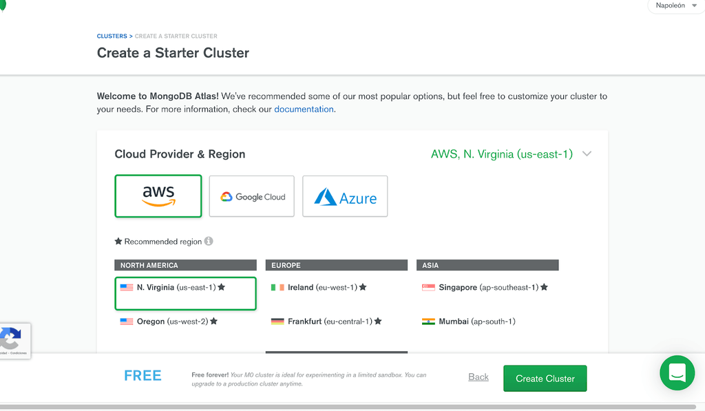 Creación de una "Starte Cluster"