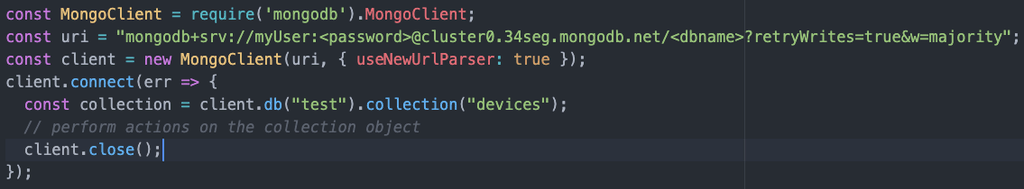 Código que debería aparecer si los pasos se siguieron correctamente.
