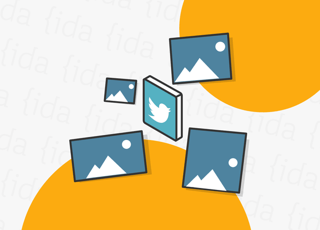 logo Twitter con imágenes a su alrededor.