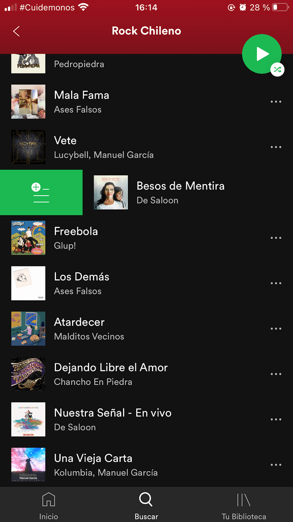Lista de reproducción de Spotify.