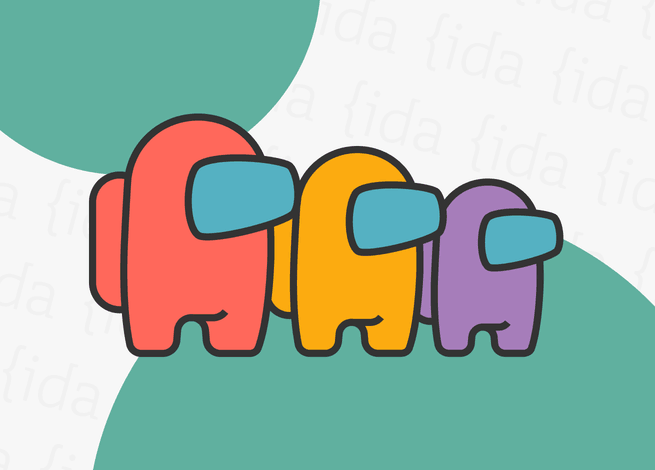 tres jugadores de Among Us.