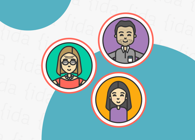 tres personas adentro de círculos que representan las stories.