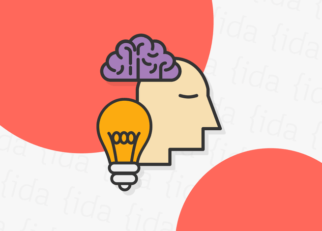 Persona con una ampolleta y un cerebro a sus costados, lo que nos indica las necesidades.