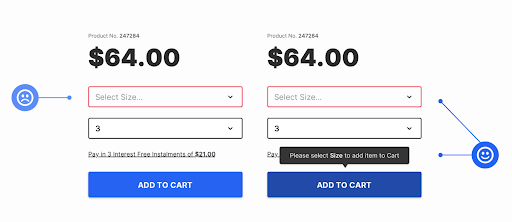 Ayuda visual para errores.