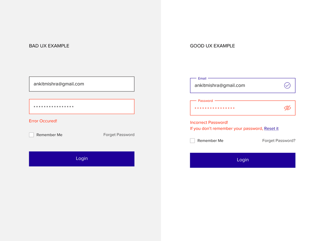 Mal y buen ejemplo de la ayuda al usuario.