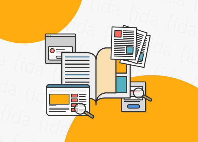 Libro con interfaces a su alrededor, lo que se refiere al UX Writing