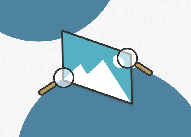 ícono de imagen que tiene lupas en su alrededor, lo que refleja la búsqueda de información por parte de una IA.